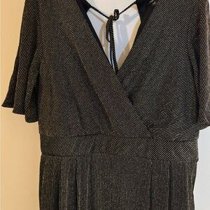 Torrid Black and Gold Striped Wide Leg Jumpsuit